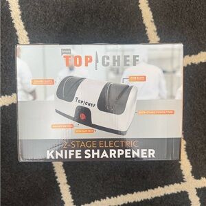 2-Stage Electric Knife Sharpener in White